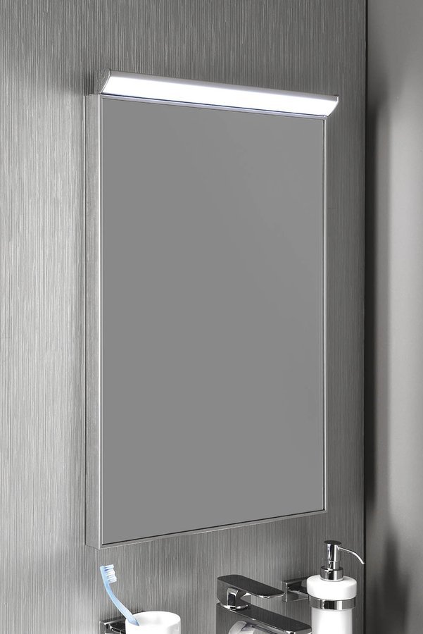 BORA Spiegel im Rahmen 400x600mm mit LED Beleuchtung und einem Schalter, Chrom