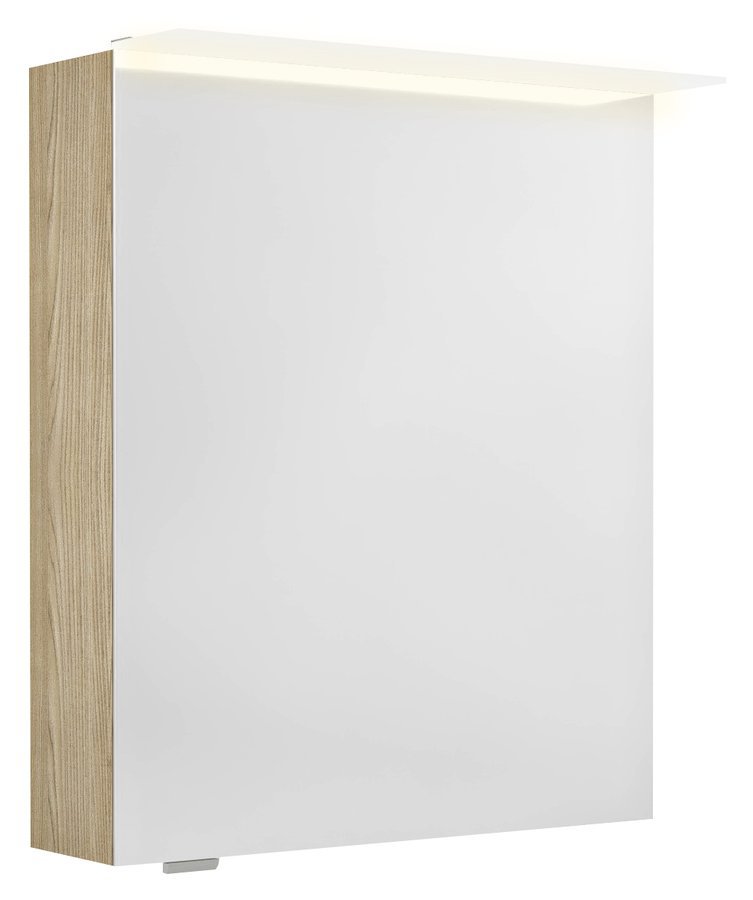 LINEX Spiegelschrank mit LED Beleuchtung, 60x70x15cm, links/rechts, Ulme Bardini