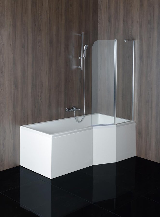 VERSYS L asymmetrische Badewanne 170x84x70x47cm, links, weiß