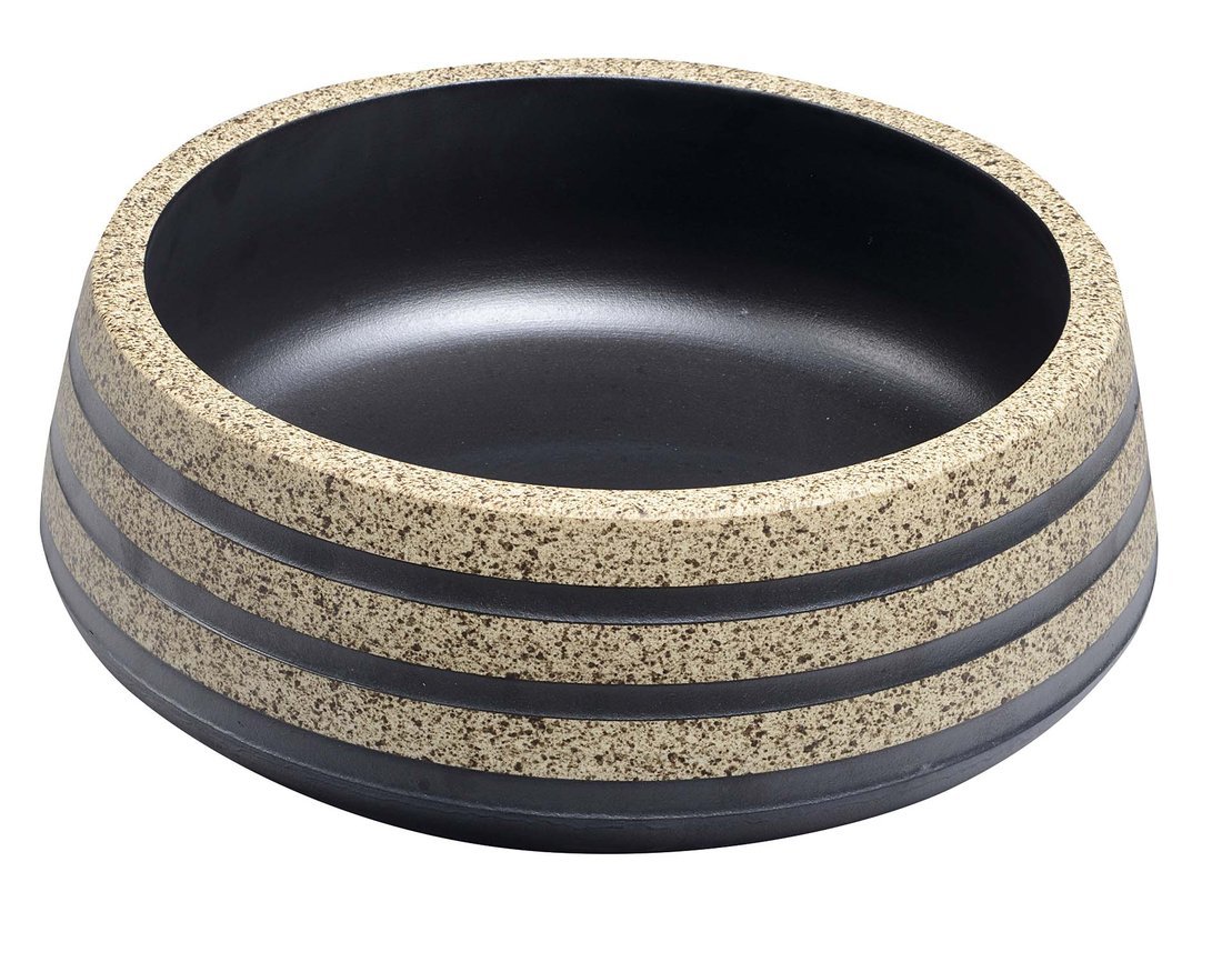 PRIORI Keramik-Waschtisch, Durchmesser 41cm, 15cm, schwarz/stein