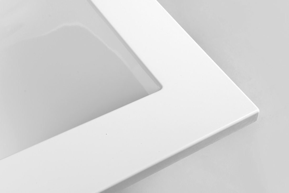 YUKON Gussmarmor-Waschtisch, 2x Armaturloch, 120x45cm, weiß