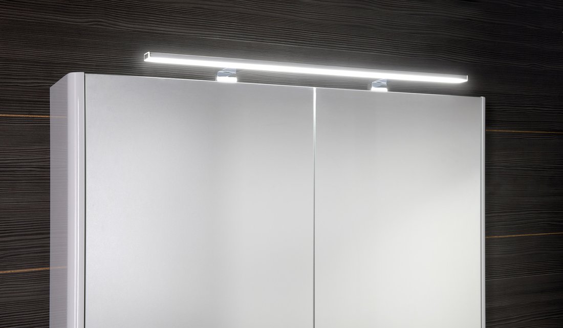 LUCIE Spiegelschrank mit LED Beleuchtung, 106x70x17cm, weiss