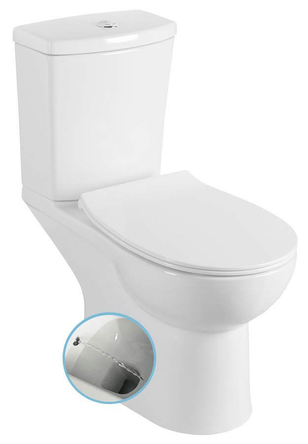 KAIRO Kombi-WC mit Bidetbrause, Abgang waagerecht, Spülgarnitur
