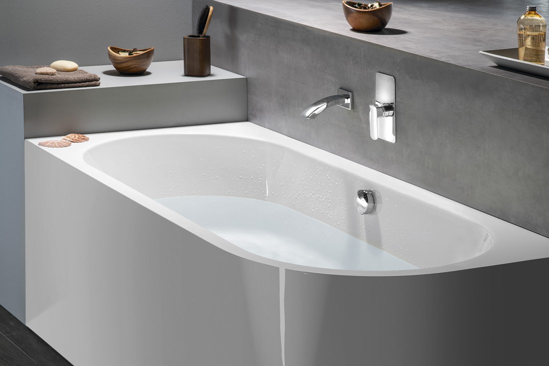 VIVA L MONOLITH asymmetrische Badewanne 170x75x60cm, weiß
