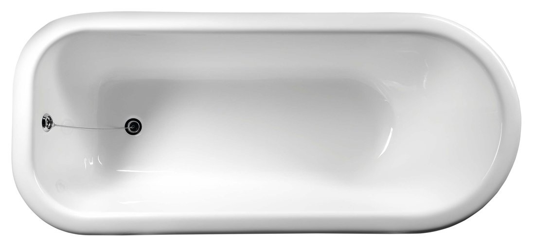 FOXTROT Freistehende Badewanne 170x75x47cm, Füße Chrom, weiß