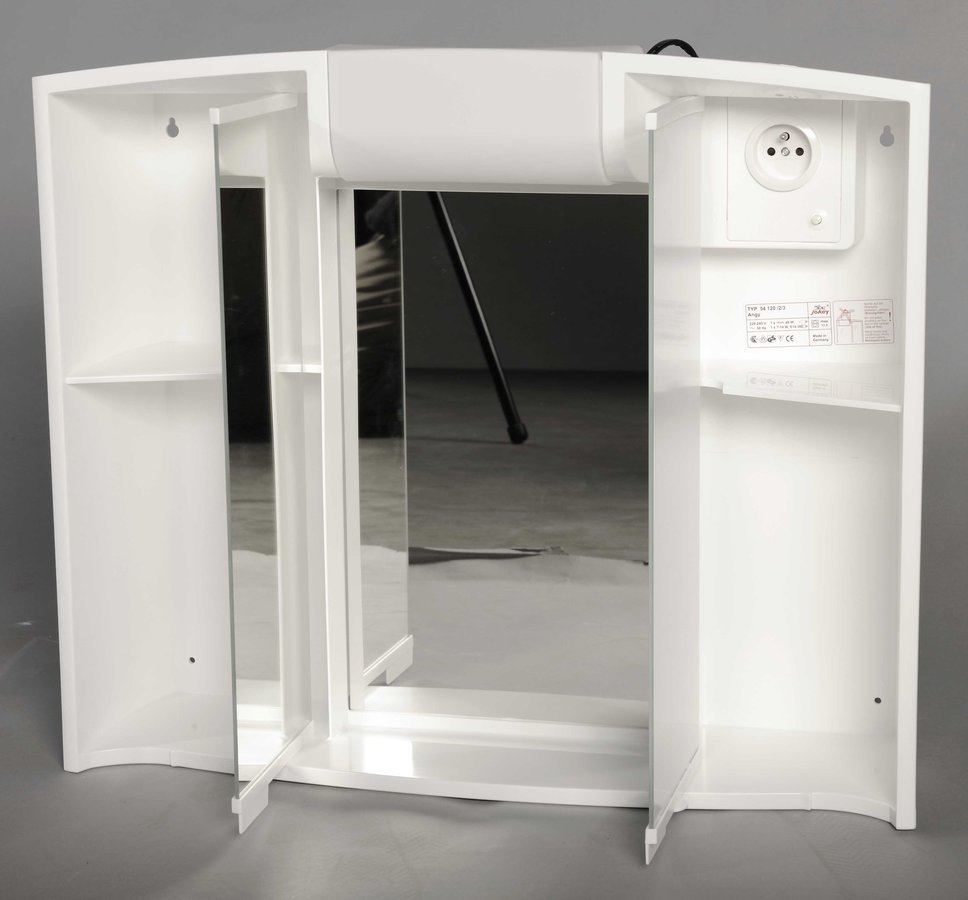 ANGY Spiegelschrank 59x50x15cm, 1x12W, weiß Kunststoff