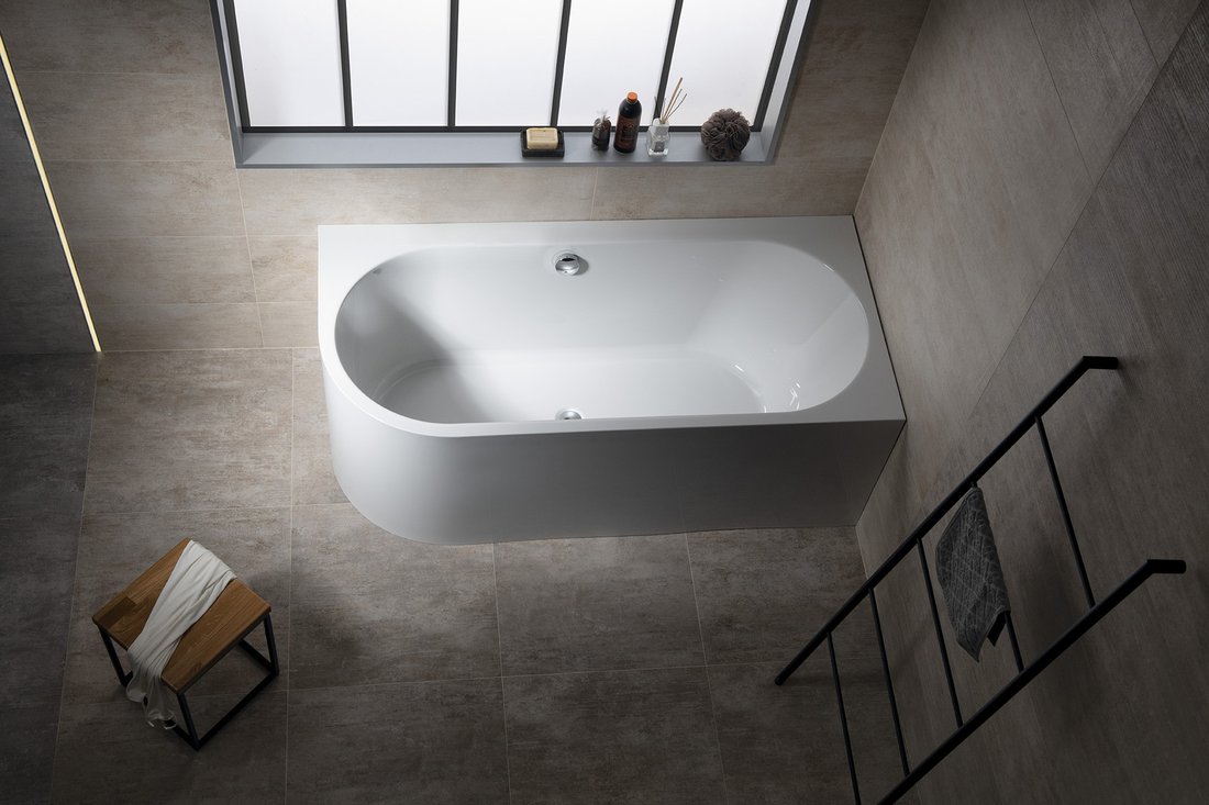 ASTRA R MONOLITH asymmetrische Badewanne 160x75x60cm, weiß