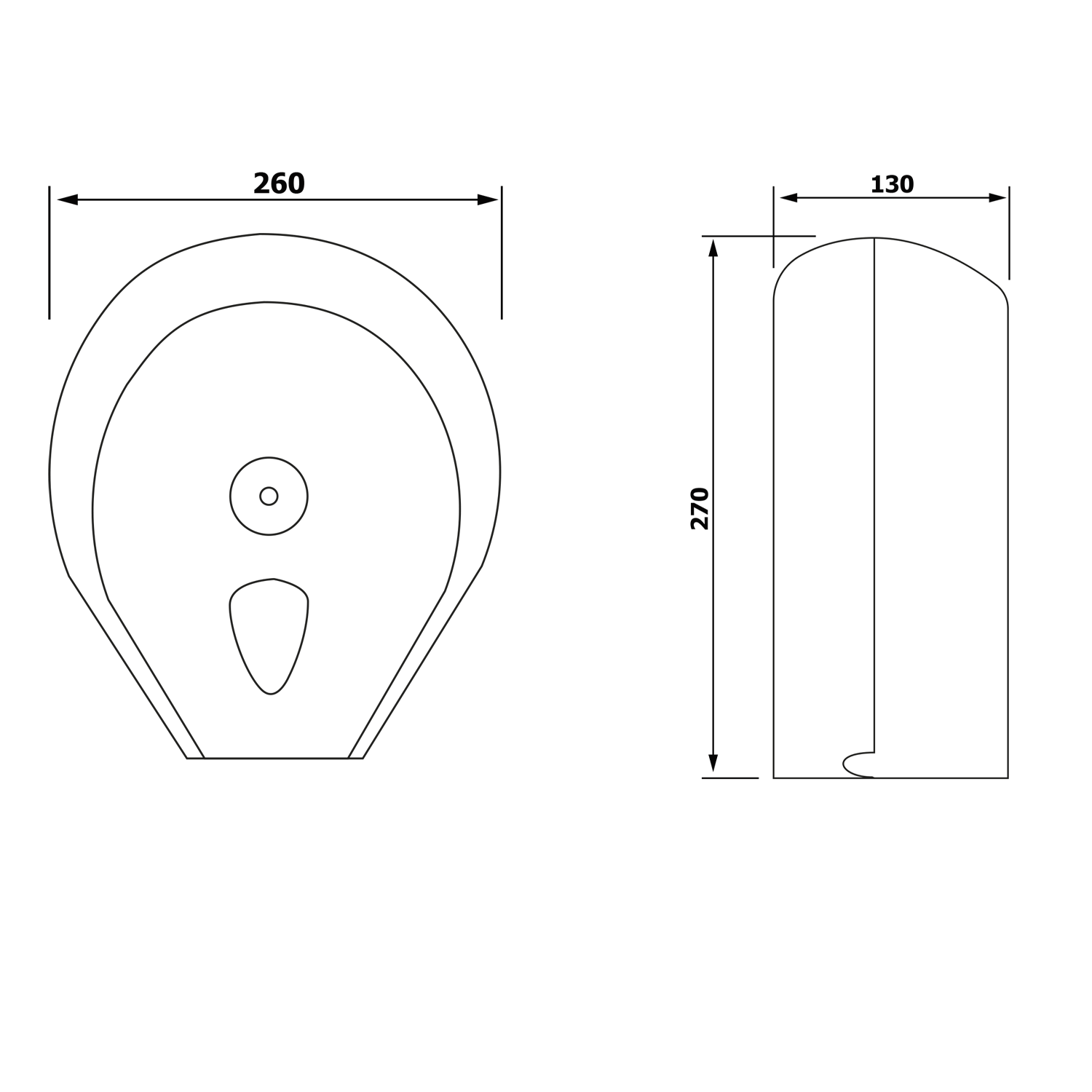 COLORED Toilettenpapierspender bis 23 cm Durchmesser, ABS, schwarz matt
