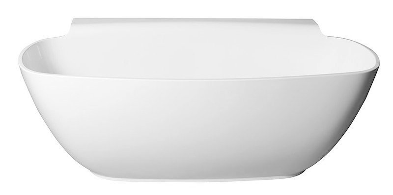 NIGRA Freistehende Gussmarmor-Badewanne 158x80x45cm, weiß