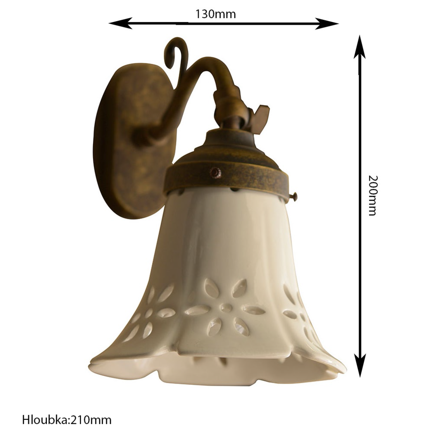 MARSALA Lampe E14 40W, 230V, Keramikschirm, bronze