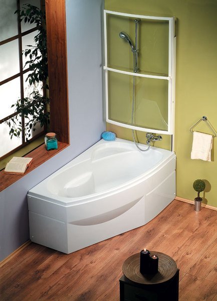 MAMBA L asymmetrische Badewanne 160x95x45cm, links, weiß