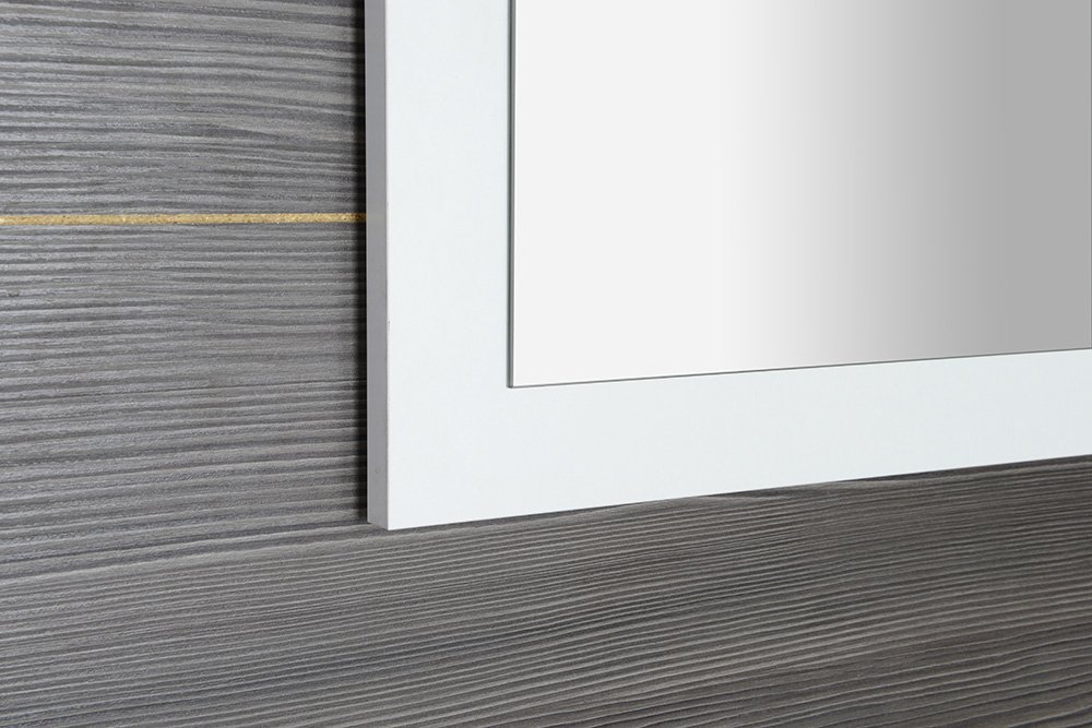 TREOS Spiegel mit dem Rahmen 1100x500x28mm, Weiß matt (TS100)