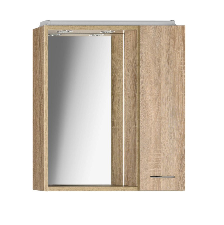 ZOJA/KERAMIA FRESH Spiegelschrank mit LED Bel., 60x60x14cm, rechts, Platineiche