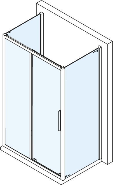 EASY LINE Duschkabine drei Wänden 1100x900mm, L/R Variante, Brick glas