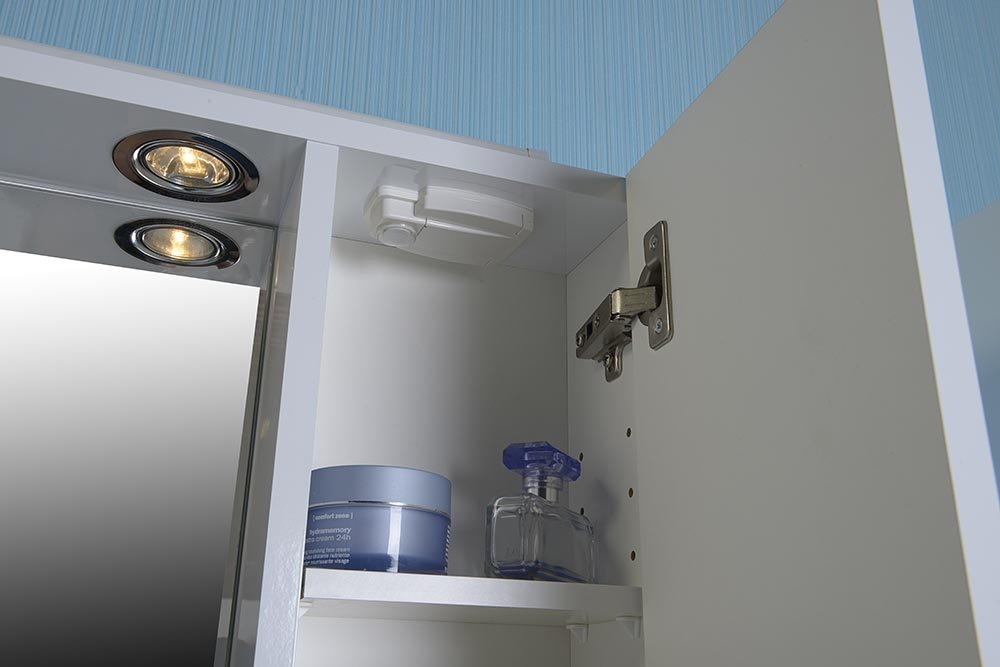 ZOJA/KERAMIA FRESH Spiegelschrank, LED Beleuchtung, 60x60x14cm, rechts, weiß