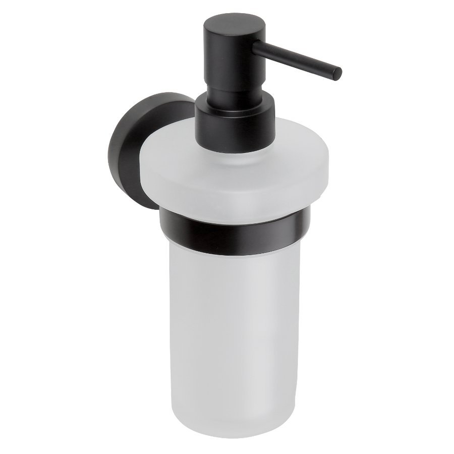 X-ROUND BLACK Seifenspender, Milchglas, 230ml, schwarz