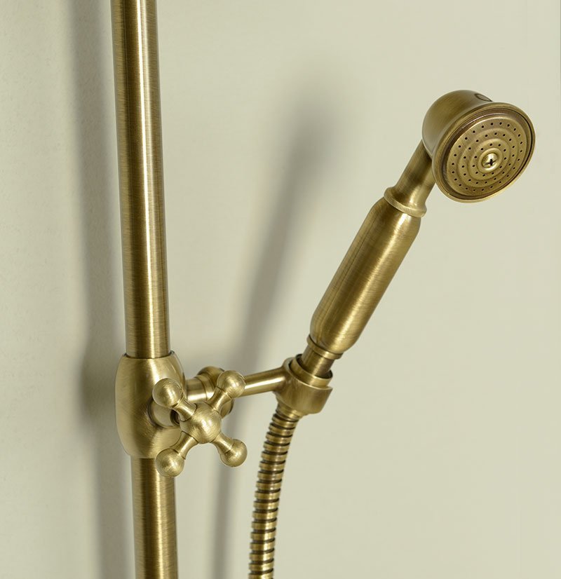 ANTEA Duschsäule ohne Armatur, Kopf- und Handbrause, bronze