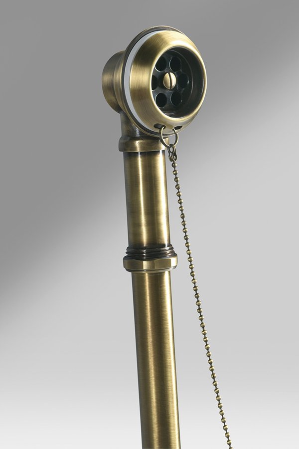 CHARLESTON Ablaufgarnitur für Außeninstallation, mit Kette, inkl. Siphon, bronze