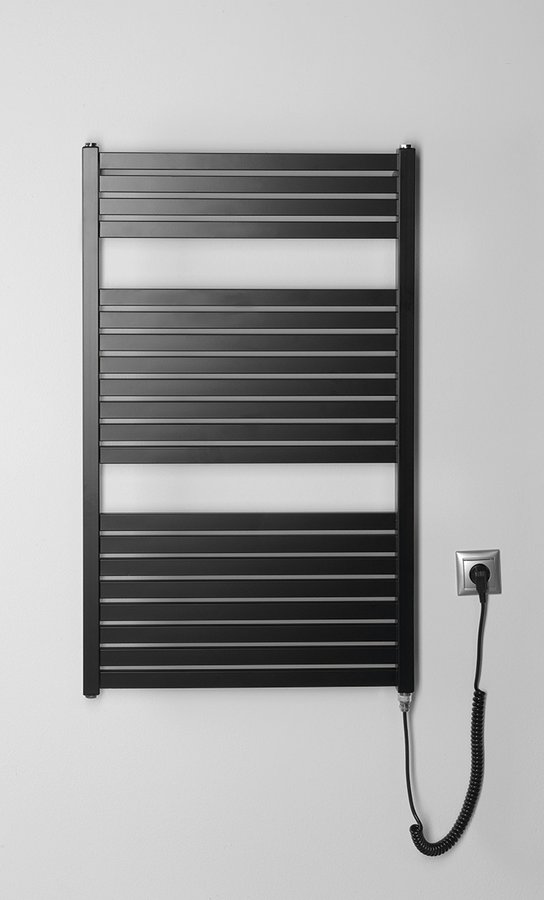 TONDI-E Elektrischer Badheizkörper, gerade, 600x970 mm, 400W, schwarz matt