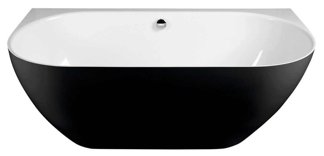 PAGODA Badewanne 170x85x58cm, schwarz/weiß
