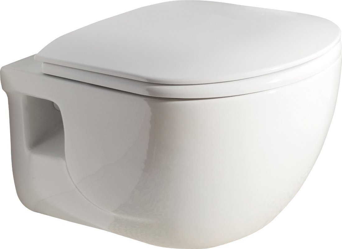BRILLA Hänge-WC mit Bidetbrause, Rimless, 36,5x53 cm, weiss