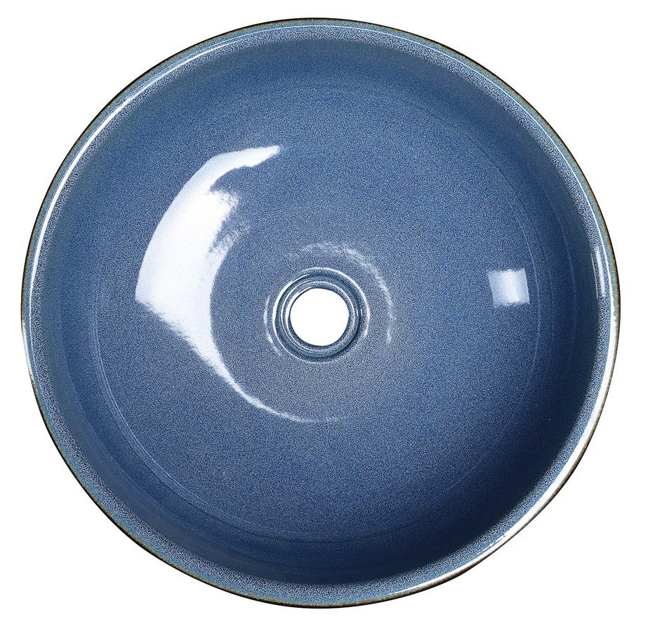 PRIORI Keramik-Waschtisch, Durchmesser 41cm, 15cm, blau/grau