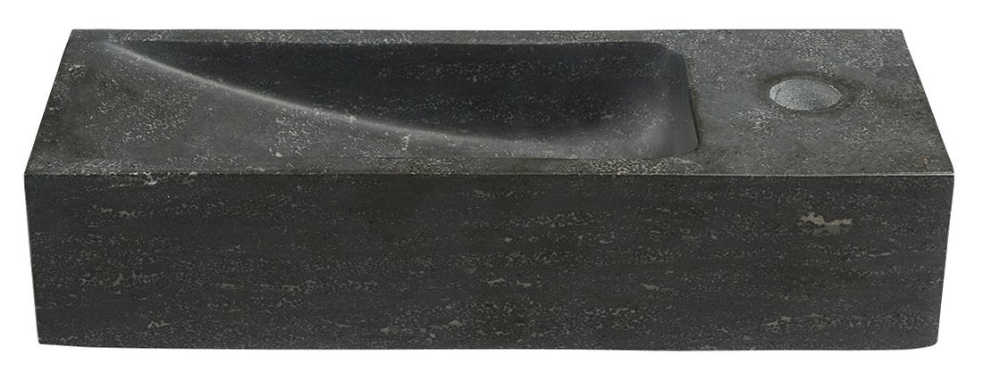 BLOK Stein-Waschtisch 38x8x14 cm, Anthrazit schwarz