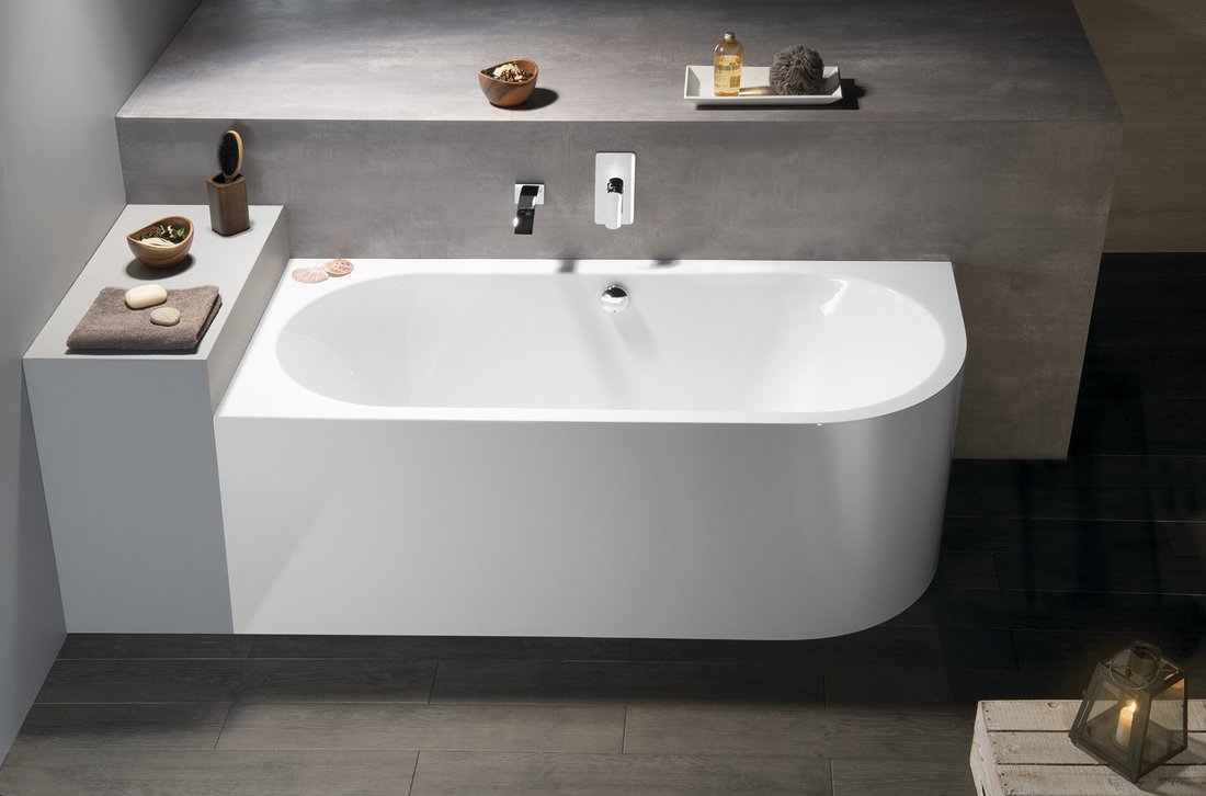 VIVA L MONOLITH asymmetrische Badewanne 180x75x60cm, weiß